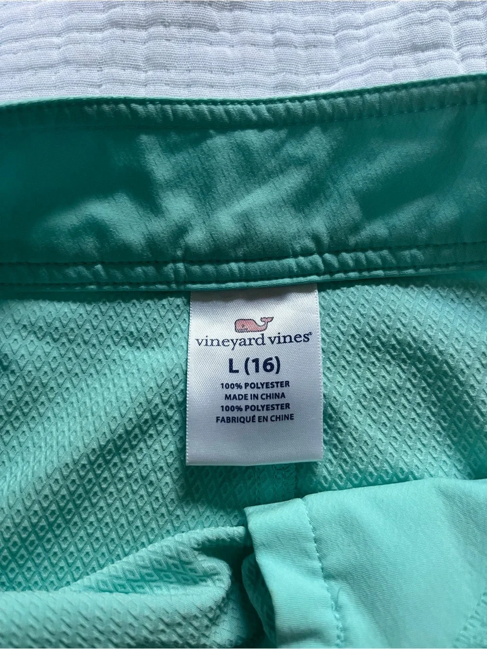Boys Vineyard Vines Mint and Coral Colorblock Boardshorts